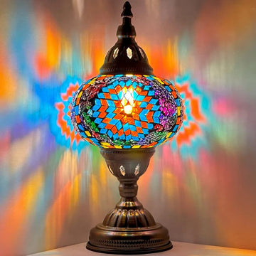 Ottoman Charm: Turkish Delight Lamp with Sunflower Mosaic