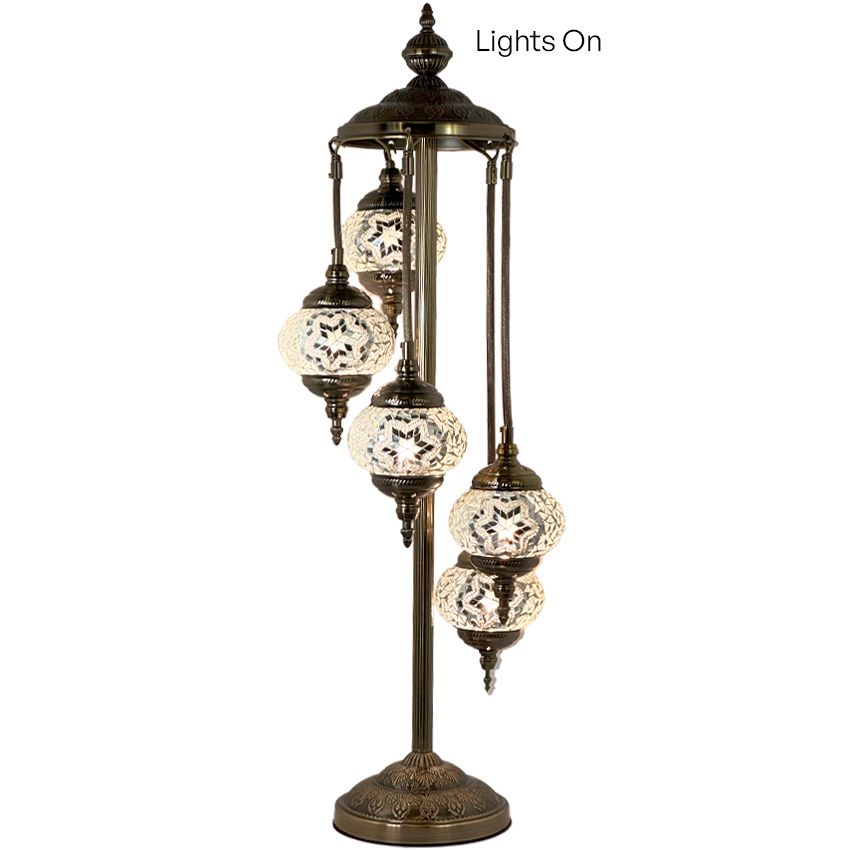 a lamp that is on top of a pole