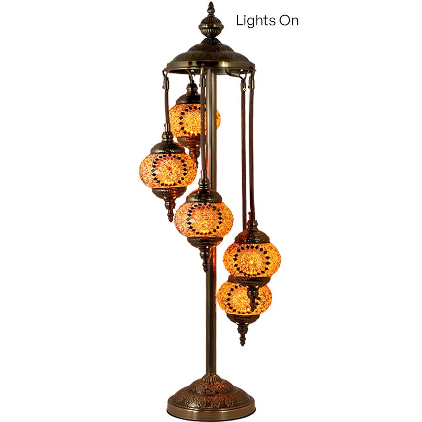 a lamp that is on top of a pole