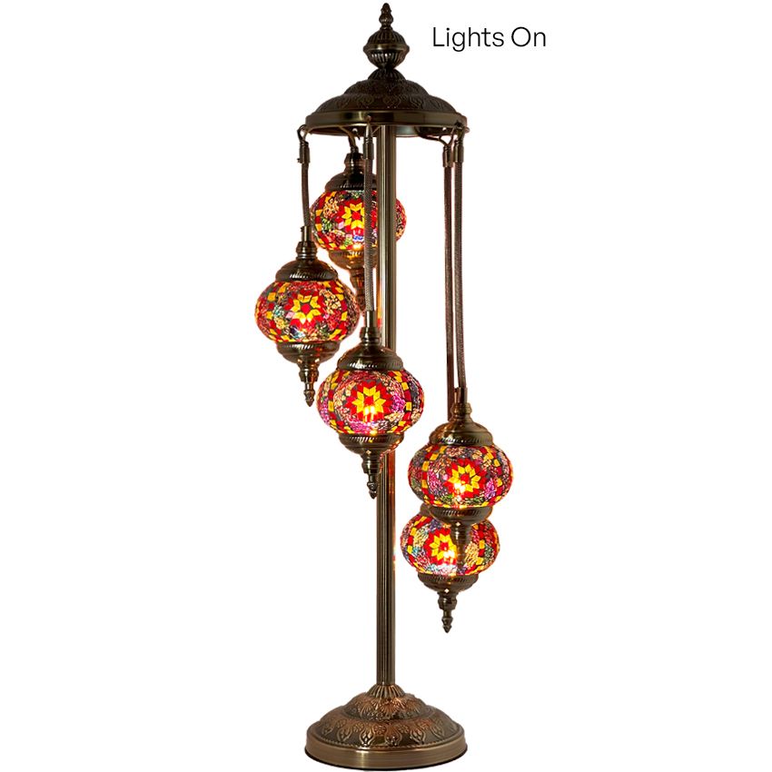 a lamp that is on top of a stand
