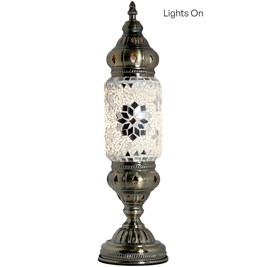 a lamp that is on top of a table