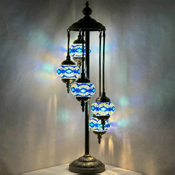 a lamp that is on top of a table