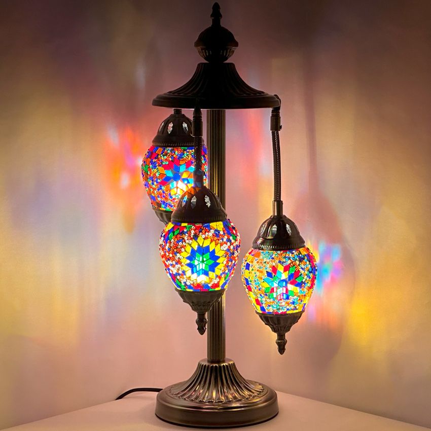 a lamp that is on top of a table
