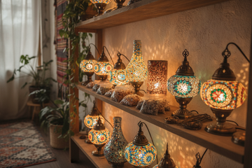 Different Turkish mosaic lamp kits and styles to choose from