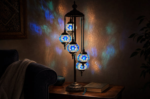 Red & Orange Mosaic Lamps for a Warm Room