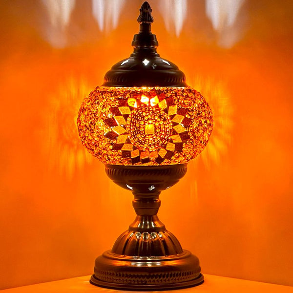 Red & Orange Mosaic Lamps for a Warm Room