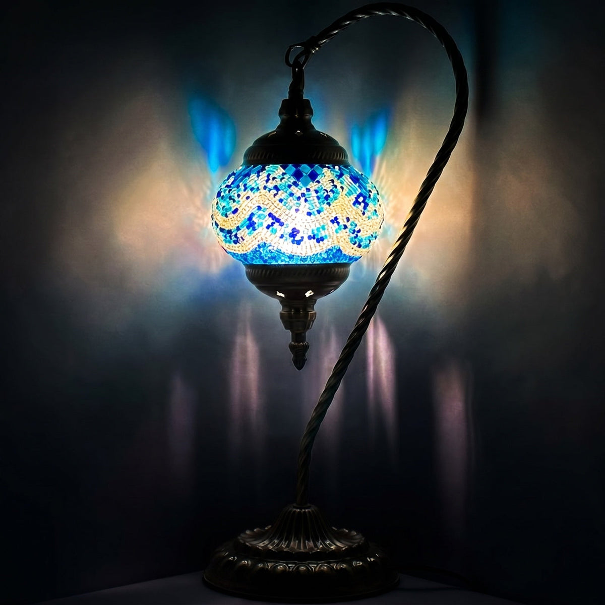 Turkish Mosaic Lamp on a Staircase Landing