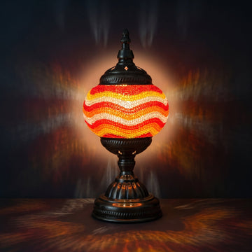 Amber and Honey-Toned Mosaic Lamps