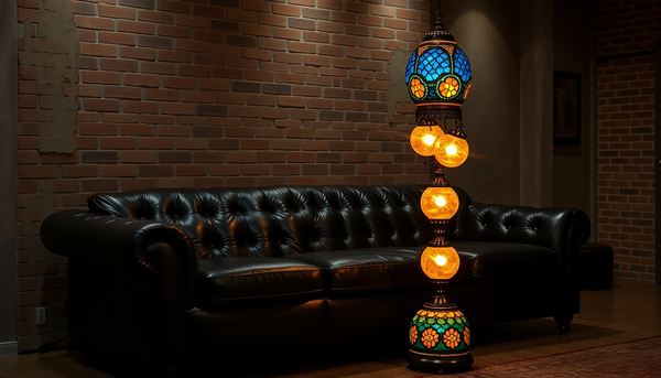 Mosaic Lamp for a Basement