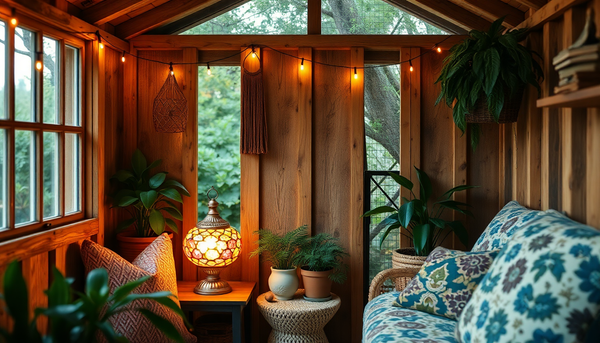 The Perfect Mosaic Lamp for a She Shed Retreat