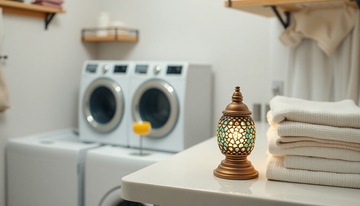 Mosaic Lamp for a Laundry Room: Is It a Good Idea? - featured image, handmade Turkish-style mosaic glass lamp