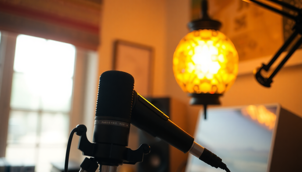 Turkish Mosaic Lamps for a Podcast or Streaming Setup