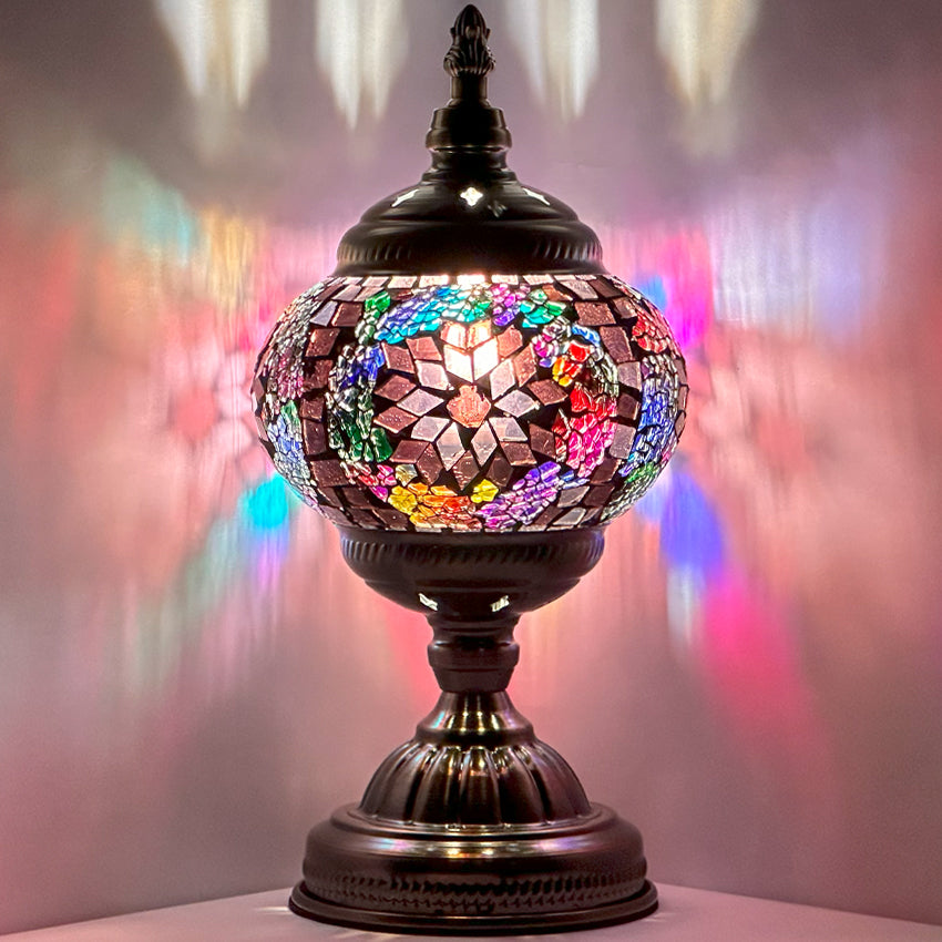 Brown Rainbow Mosaic Desk Lamps