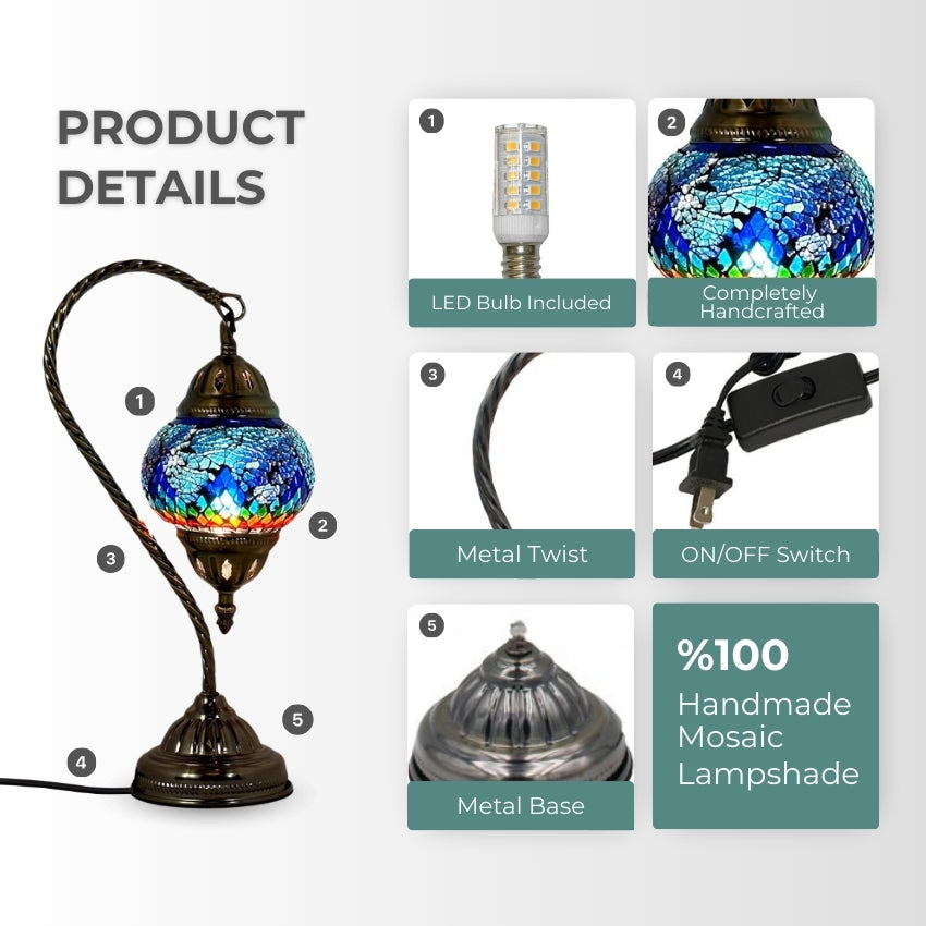 Turkish Atlantis Rainbow Lamp mosaic glass table lamp — setup guide