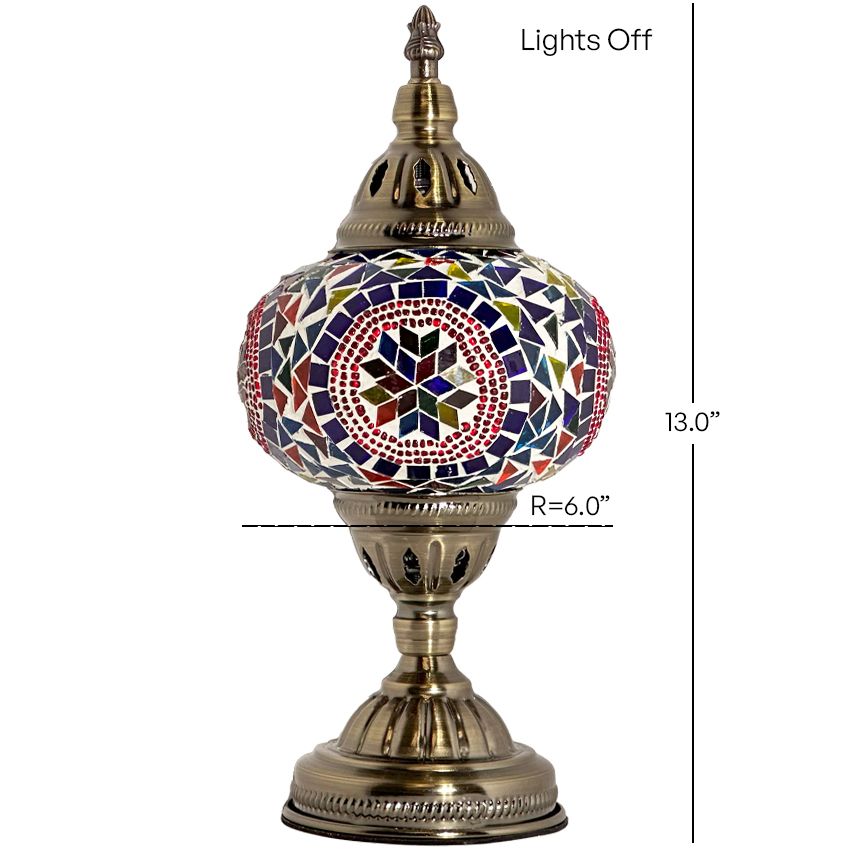 Desert Rose Blue Mosaic Desk Lamp mosaic glass table lamp — size and dimensions