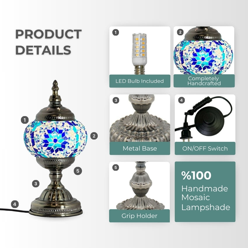 Moroccan mosaic glass table lamp — setup guide