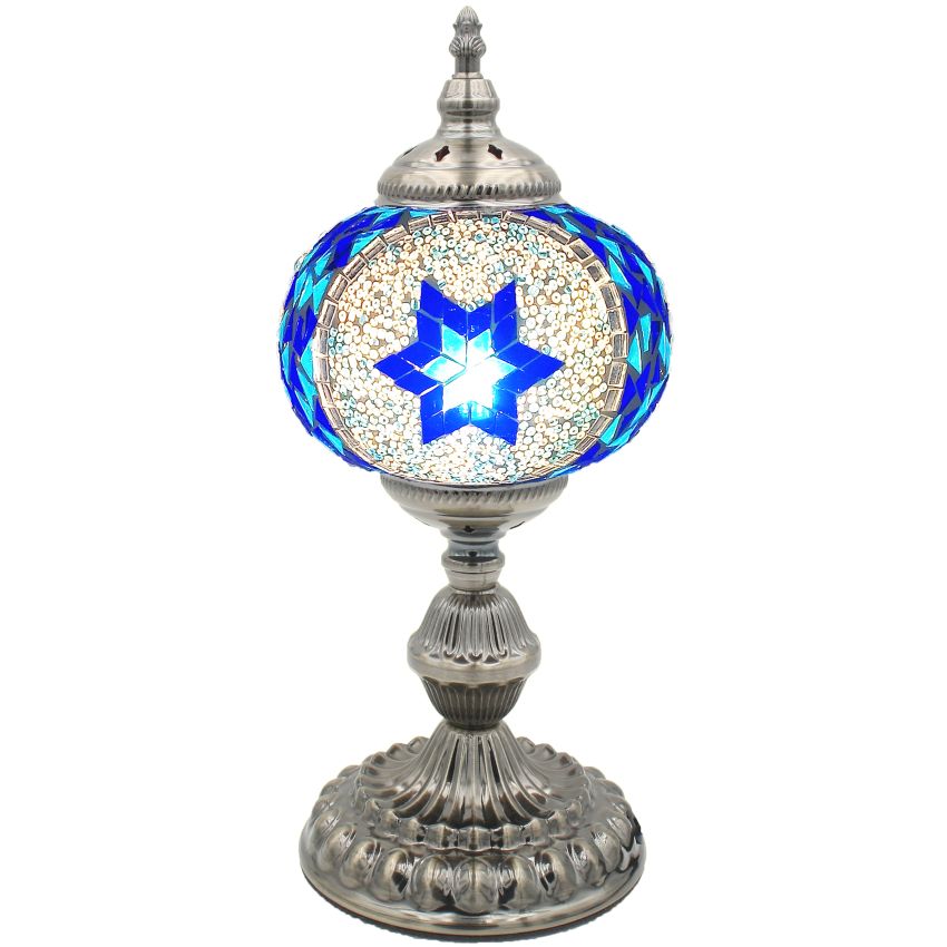 Traditional Blue Star Mosaic Turkish Table Lamp