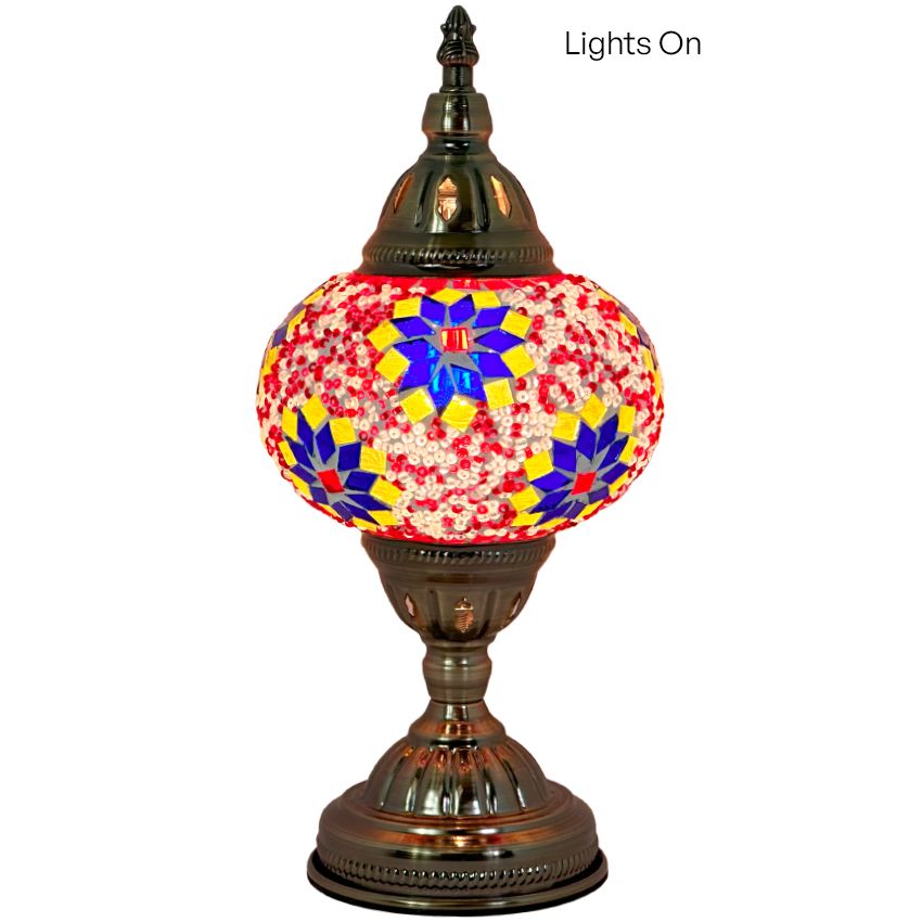 Turkish Desk Lamp mosaic glass table lamp — detail view