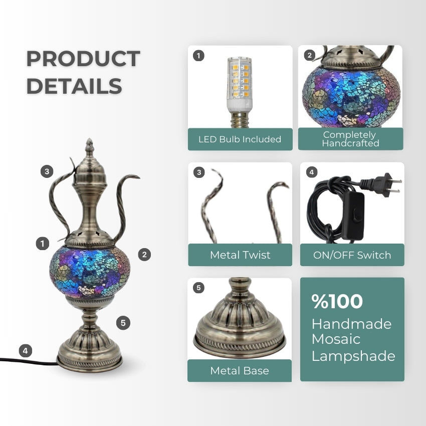 Vintage Elegance mosaic glass table lamp — setup guide