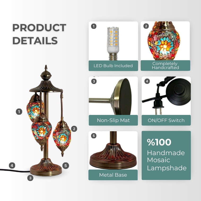 Coral Reef Elegance mosaic glass table lamp — setup guide