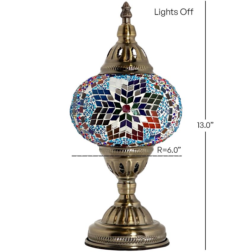 Coral Reef Inspired Bedside Mosaic Lamp with Colorful Glasse mosaic glass table lamp — size and dimensions