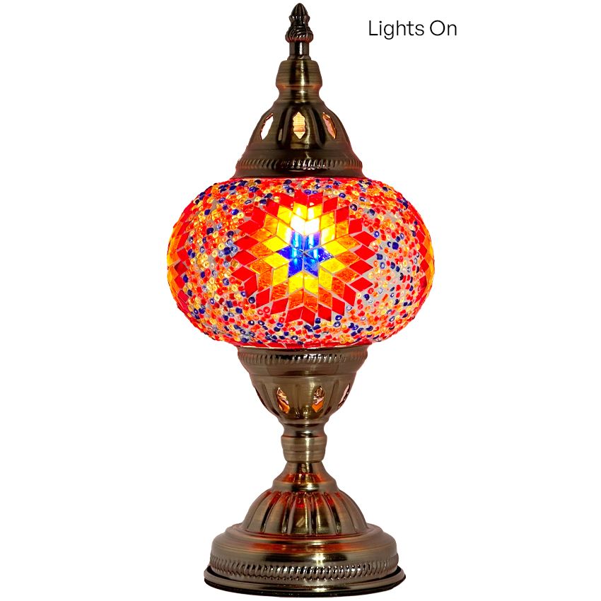Desert Bloom Mosaic mosaic glass table lamp — close-up of the mosaic glass