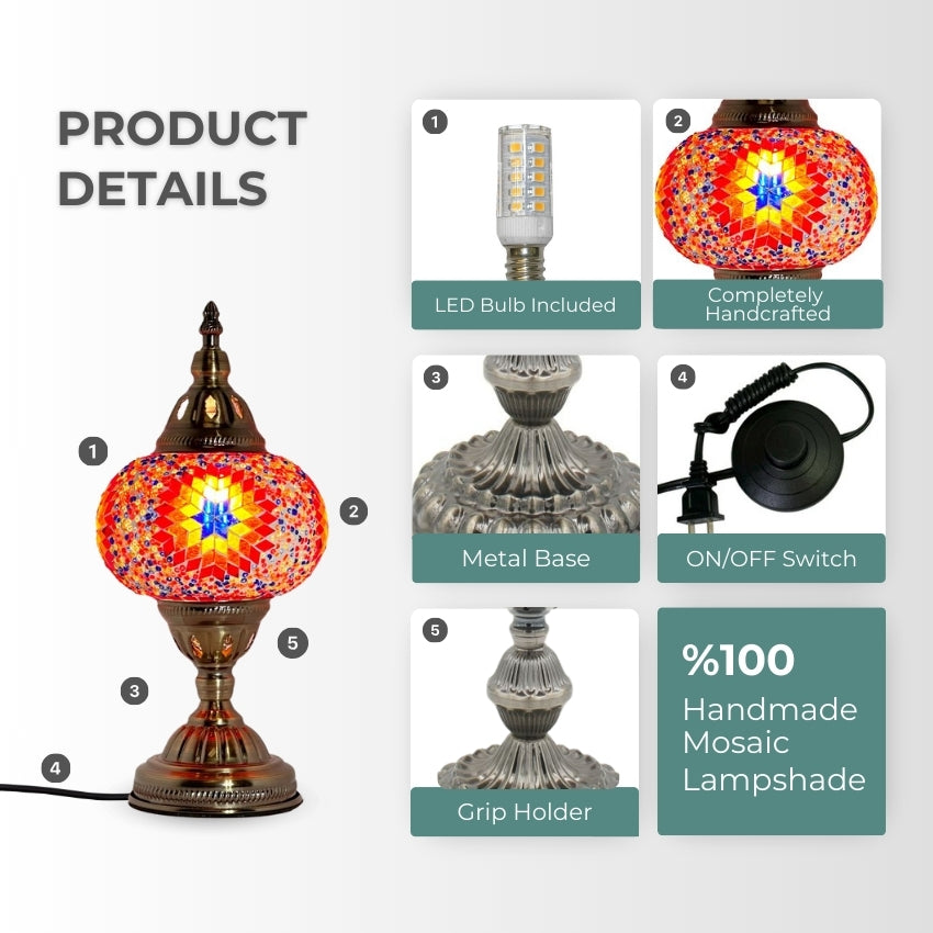 Desert Bloom Mosaic mosaic glass table lamp — setup guide