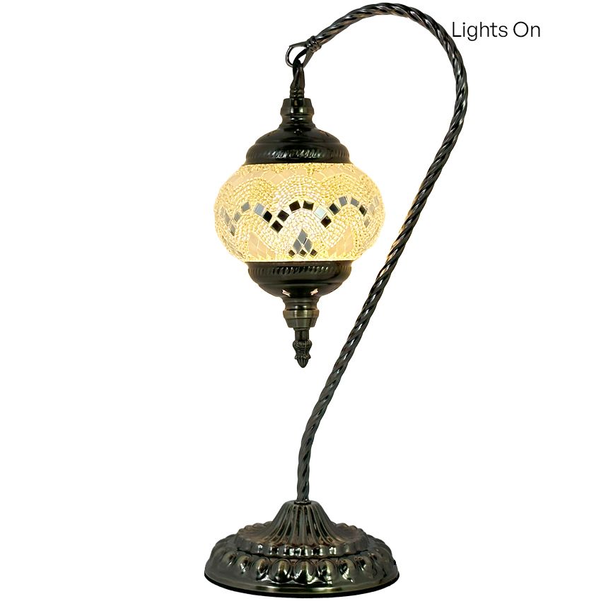 Soft Moonlight mosaic glass table lamp — close-up of the mosaic glass
