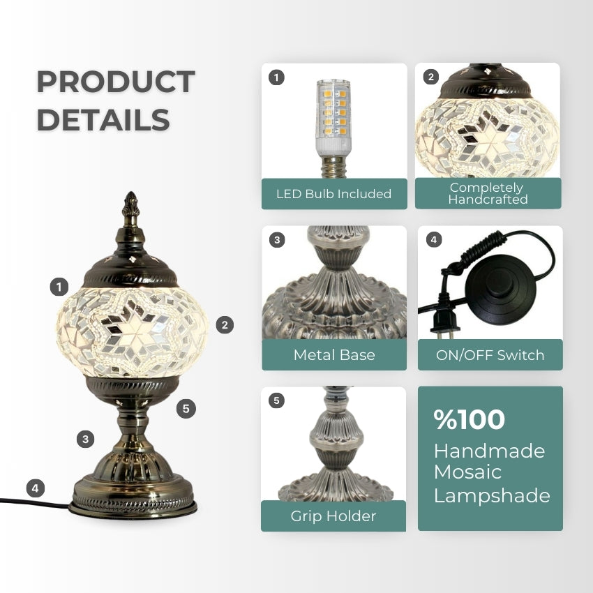 Moroccan Charm mosaic glass table lamp — setup guide