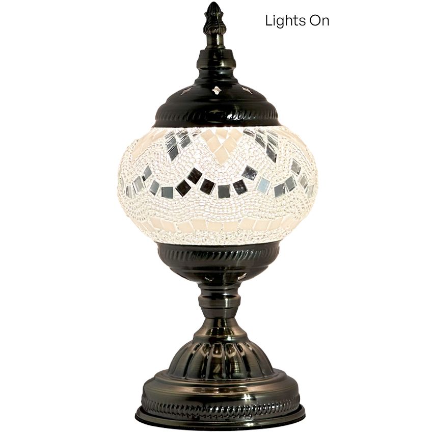 Bright Moonlight Colors mosaic glass table lamp — close-up of the mosaic glass