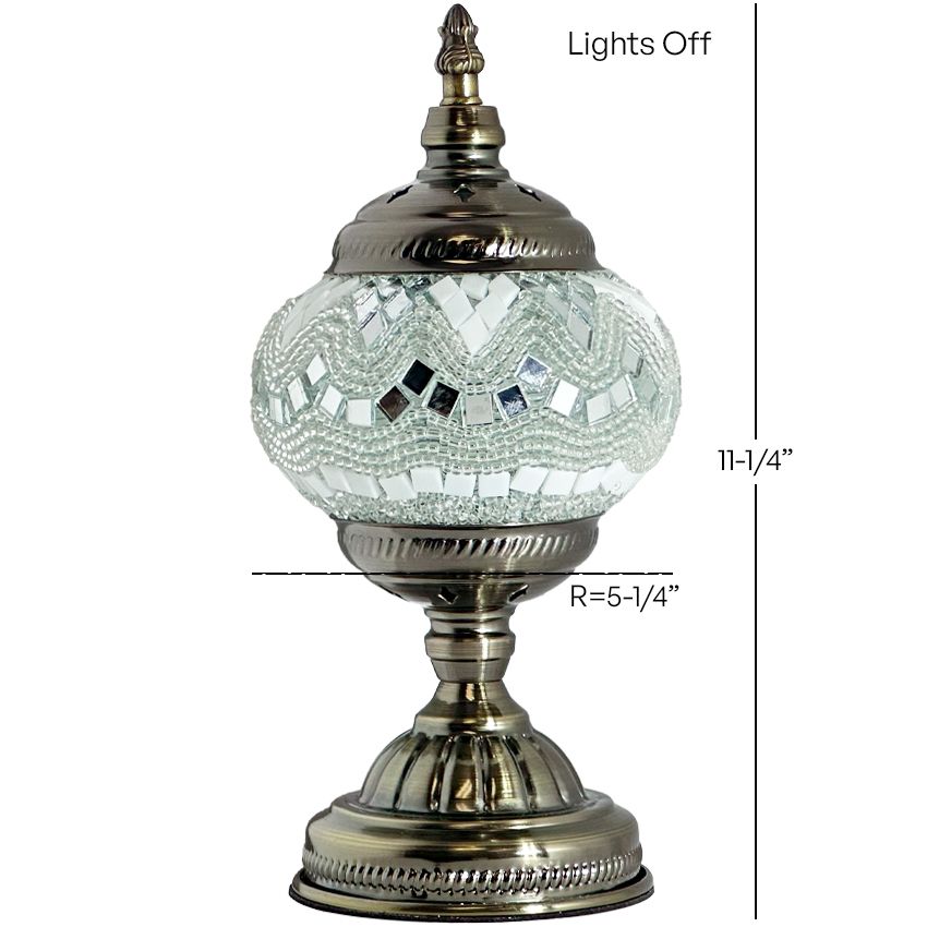 Bright Moonlight Colors mosaic glass table lamp — size and dimensions