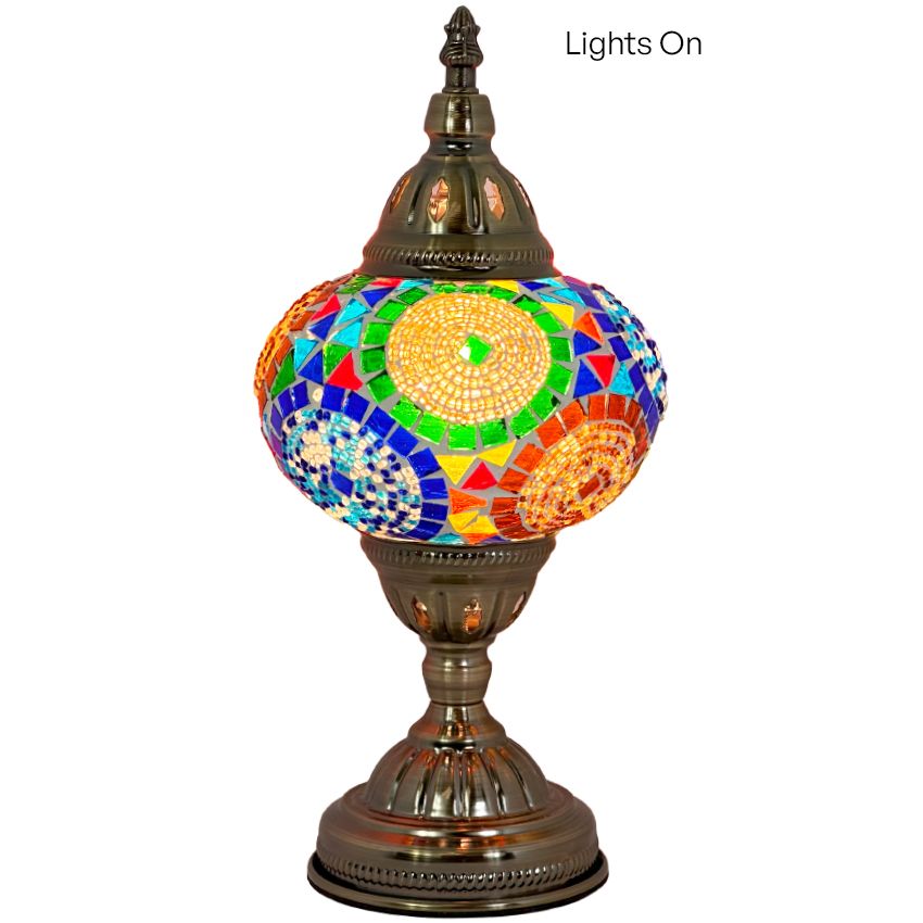 Sunflower Symphony mosaic glass table lamp — close-up of the mosaic glass