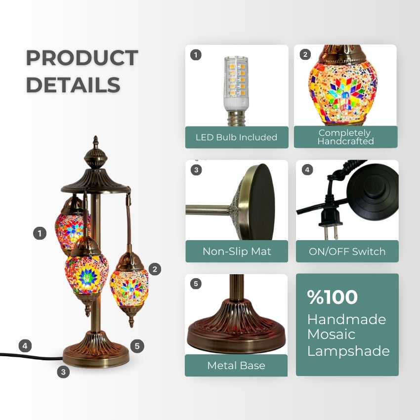 Garden Splendor mosaic glass table lamp — setup guide