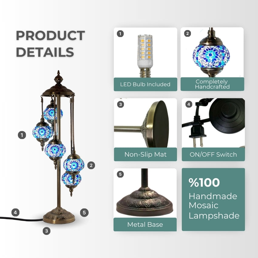 Oceanic Dreams mosaic glass table lamp — setup guide