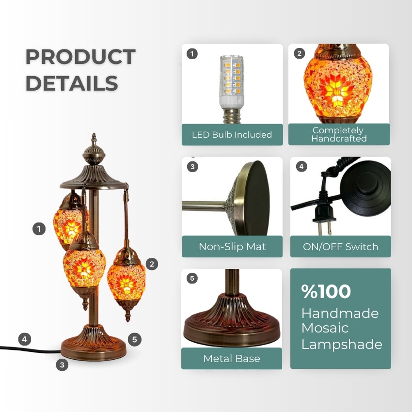 Citrus Charm mosaic glass table lamp — setup guide