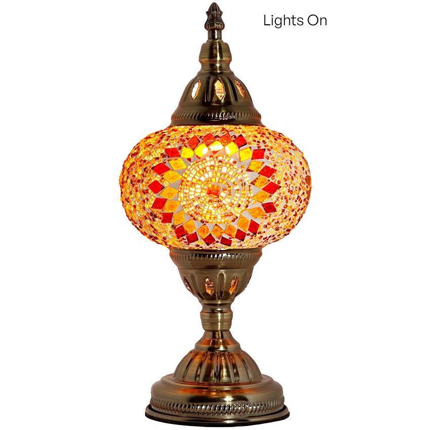 Retro Elegance: Orange Blossom Mosaic Vintage Lamp