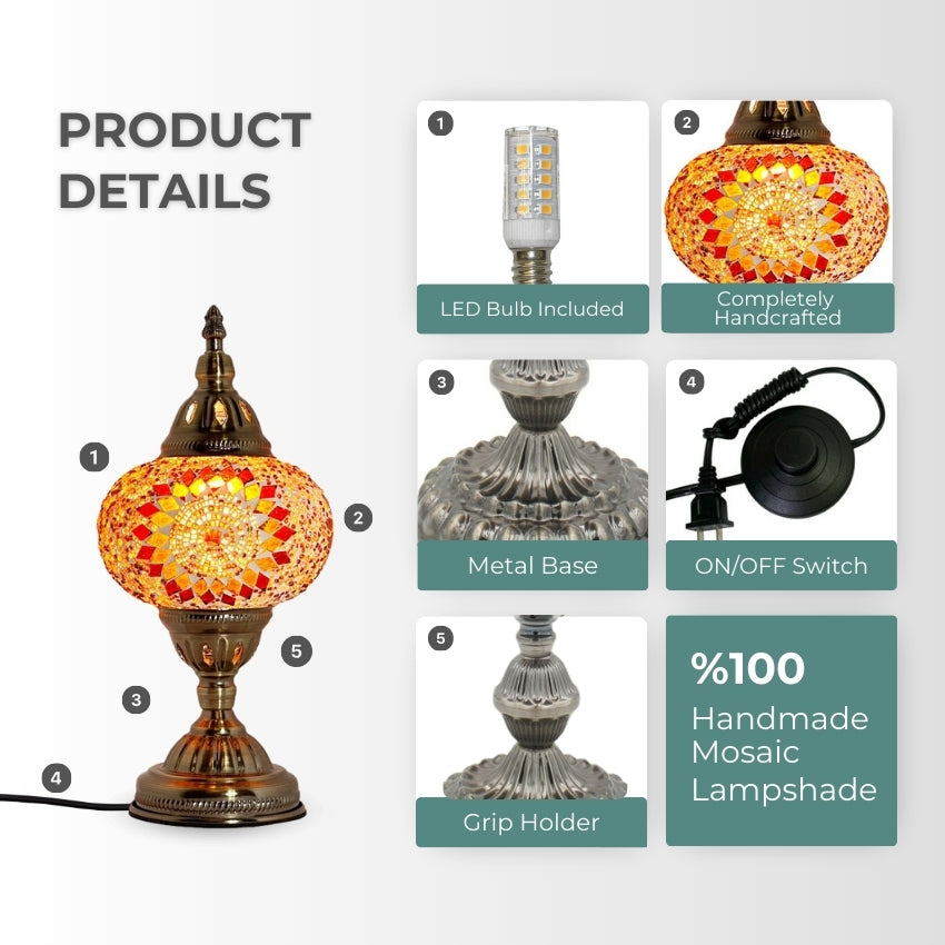 Retro Elegance mosaic glass table lamp — setup guide