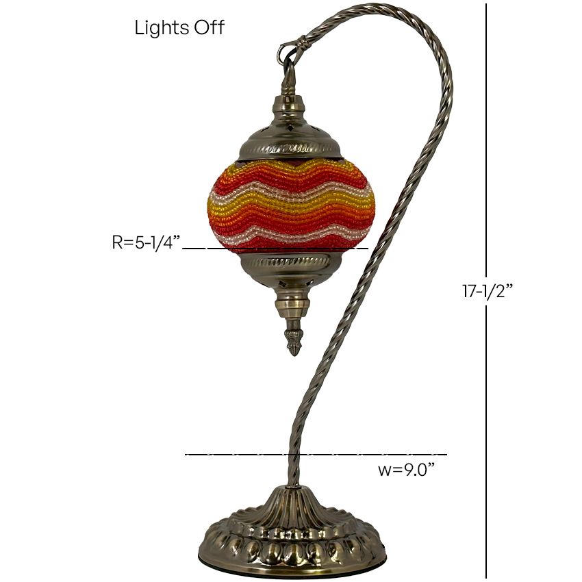 Citrus Radiance mosaic glass table lamp — size and dimensions