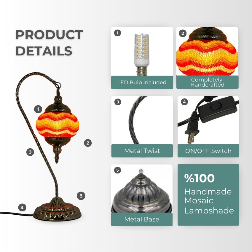 Citrus Radiance mosaic glass table lamp — setup guide