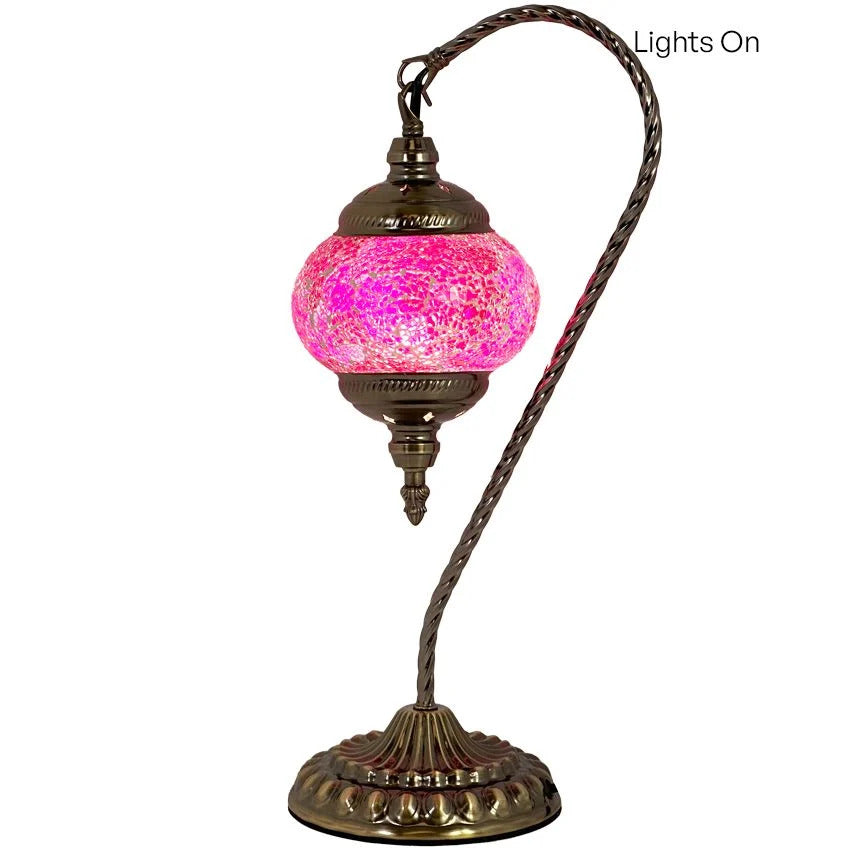 Elegant Lavender mosaic glass table lamp — close-up of the mosaic glass