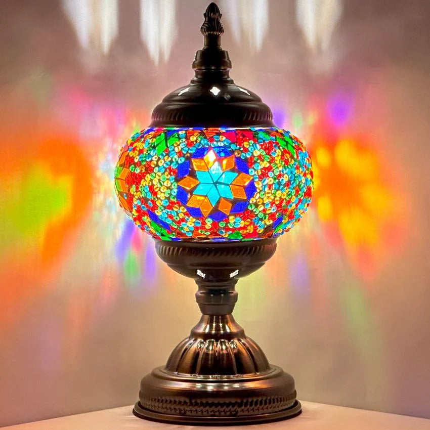 Retro Rainbow: Vintage Mosaic Lamps with Colorful Charm