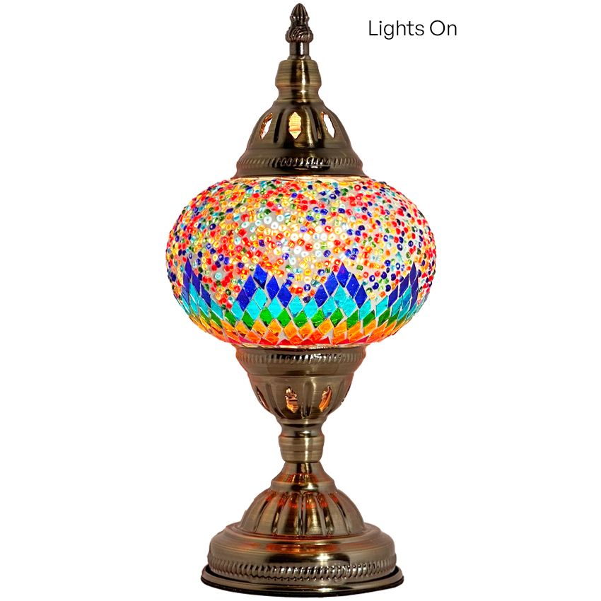 Spectrum Harmony mosaic glass table lamp — close-up of the mosaic glass