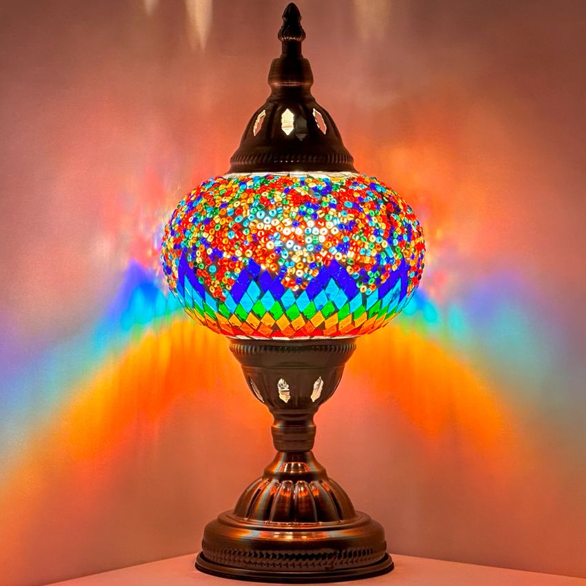 Spectrum Harmony: Rainbow Bridge Mosaic Bedside Lamp