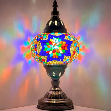 Moroccan Sunset: Rainbow Coral Vintage Mosaic Lamp