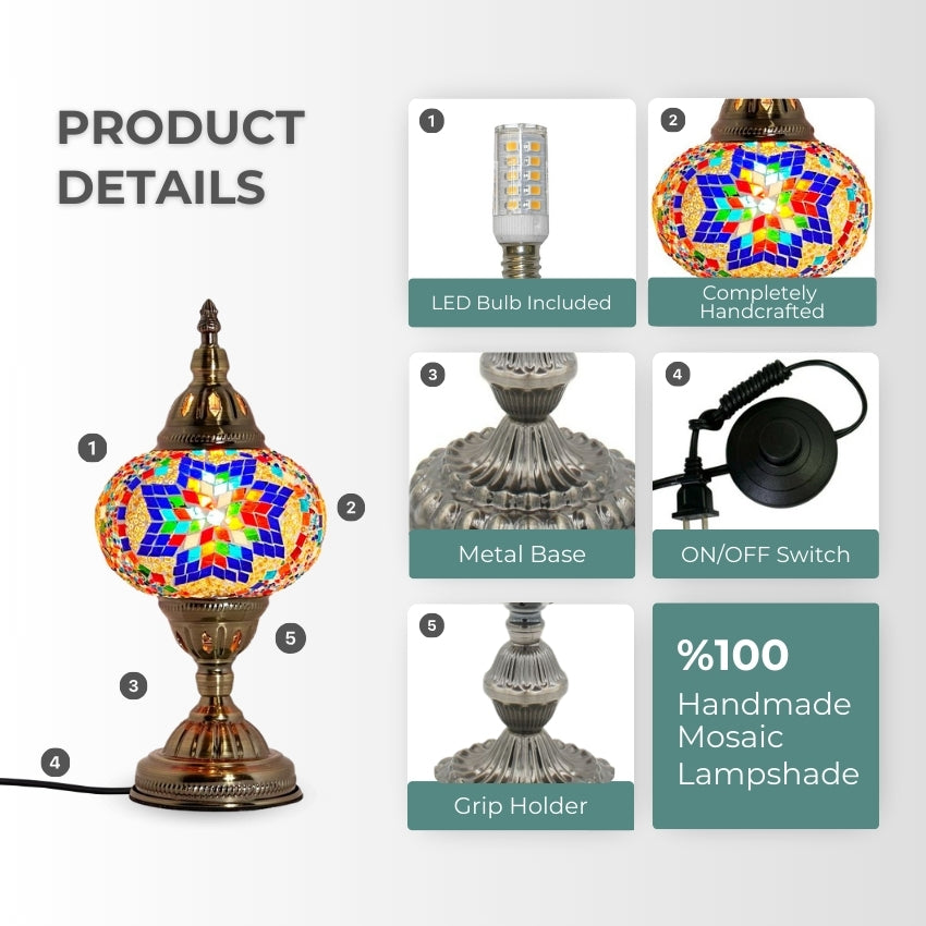 Moroccan Sunset mosaic glass table lamp — setup guide