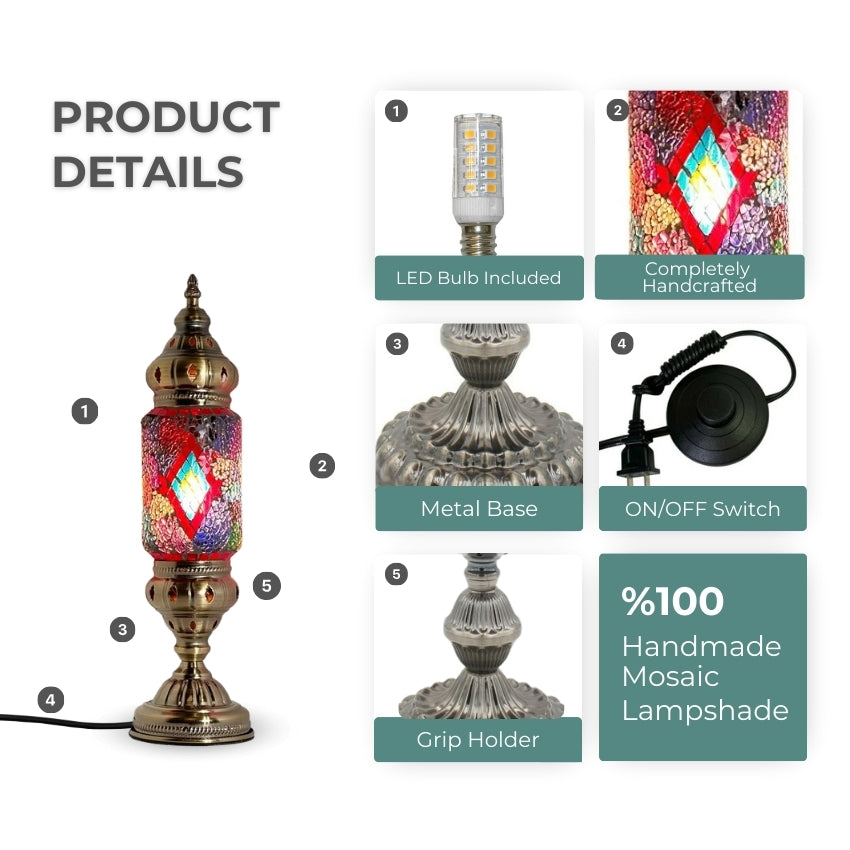 Kaleidoscope Vision mosaic glass table lamp — setup guide
