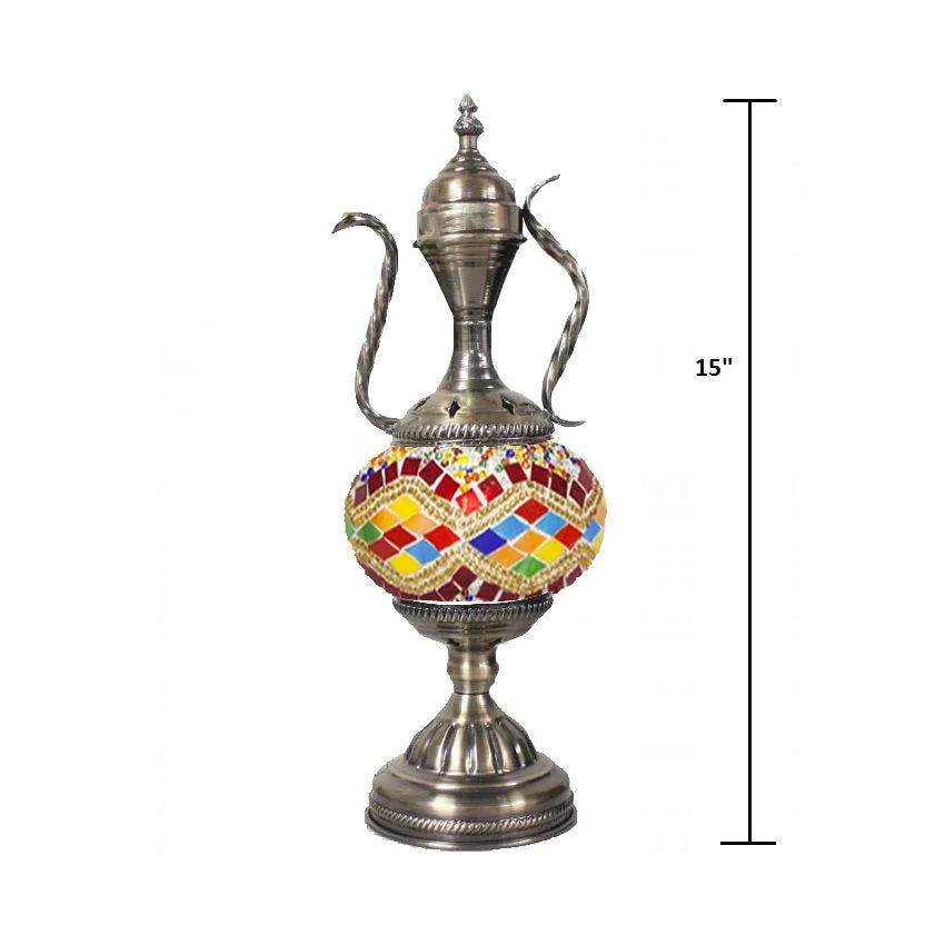 Rainbow Enchantment mosaic glass table lamp — size and dimensions