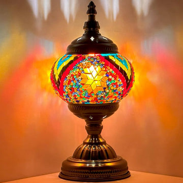 Floral Spectacle: Rainbow Flower Tiffany-Inspired Mosaic Lamp