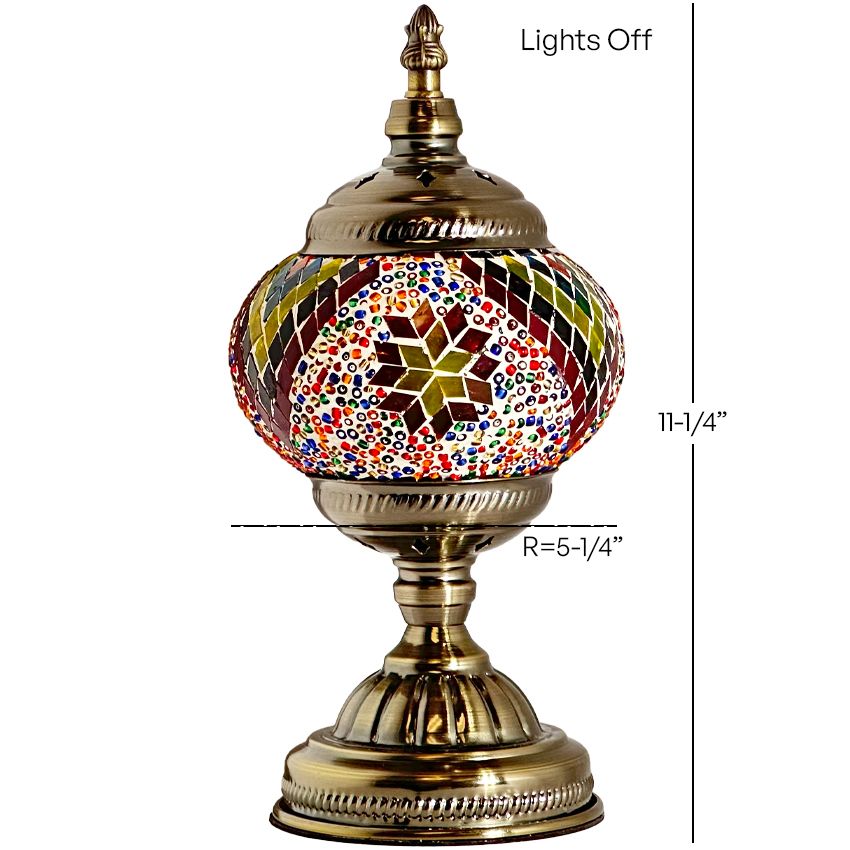Floral Spectacle mosaic glass table lamp — size and dimensions