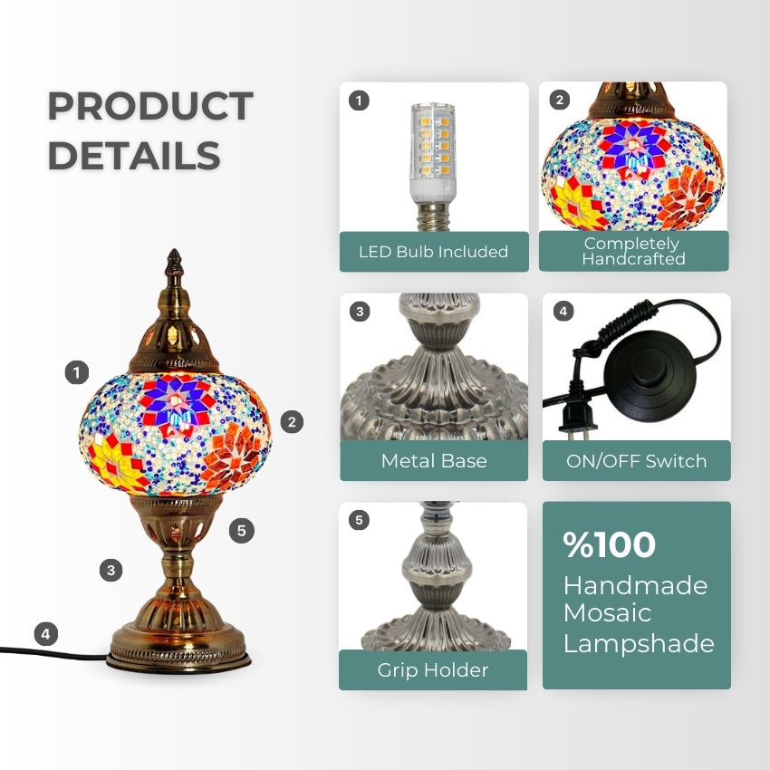 Tropical Elegance mosaic glass table lamp — setup guide